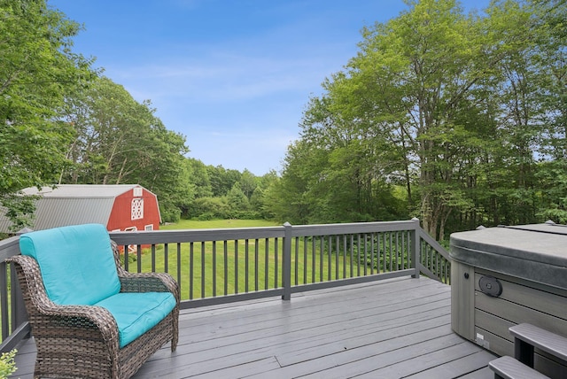 471 Methodist Rd, Westbrook, ME 04092 - deck with a yard and an outbuilding