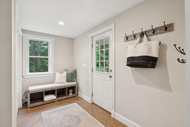 471 Methodist Rd, Westbrook, ME 04092 - mudroom featuring light tile patterned floors and recessed lighting