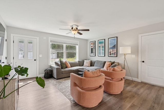 37 Homewood Blvd, Old Orchard Beach, ME 04064 - living area featuring light wood finished floors and a ceiling fan
