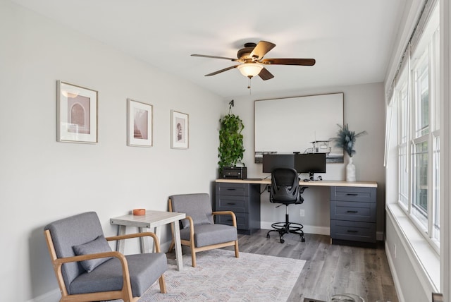 37 Homewood Blvd, Old Orchard Beach, ME 04064 - home office featuring wood finished floors and ceiling fan