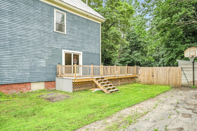 38 Silvermount St, Waterville, ME 04901 - view of yard featuring a wooden deck