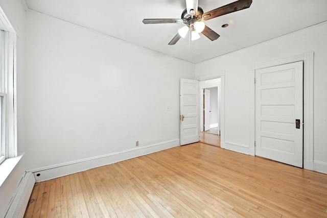38 Silvermount St, Waterville, ME 04901 - unfurnished bedroom featuring light wood-style flooring and ceiling fan