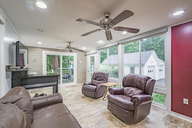 3 N Garand St, Winslow, ME 04901 - living area with recessed lighting, healthy amount of natural light, and ceiling fan