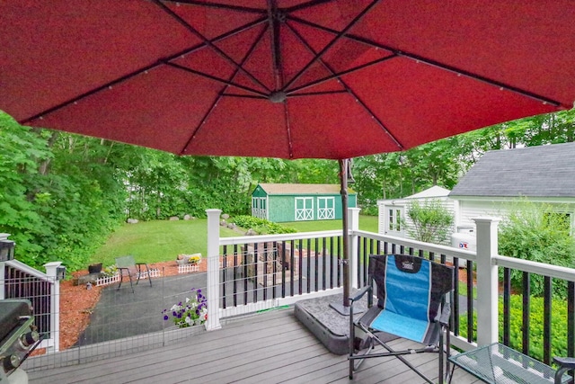 3 N Garand St, Winslow, ME 04901 - wooden terrace featuring an outbuilding