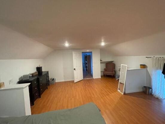 38 Atkinson Rd, Charleston, ME 04422 - bedroom with wood finished floors and lofted ceiling