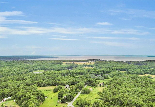 21 Bowling Green Ln, Belfast, ME 04915 - aerial view of a large body of water and a heavily wooded area