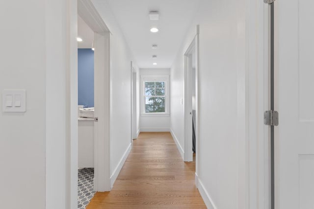 17 Intervale Rd, York, ME 03902 - corridor with light wood finished floors and recessed lighting