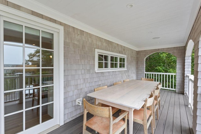 17 Intervale Rd, York, ME 03902 - wooden terrace featuring outdoor dining area