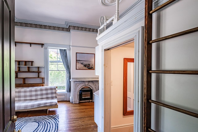 12 Deering St Unit 1, Portland, ME 04101 - bedroom featuring wood finished floors and a glass covered fireplace