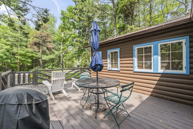 94 Crest Ave, Boothbay Harbor, ME 04538 - deck with area for grilling and outdoor dining area