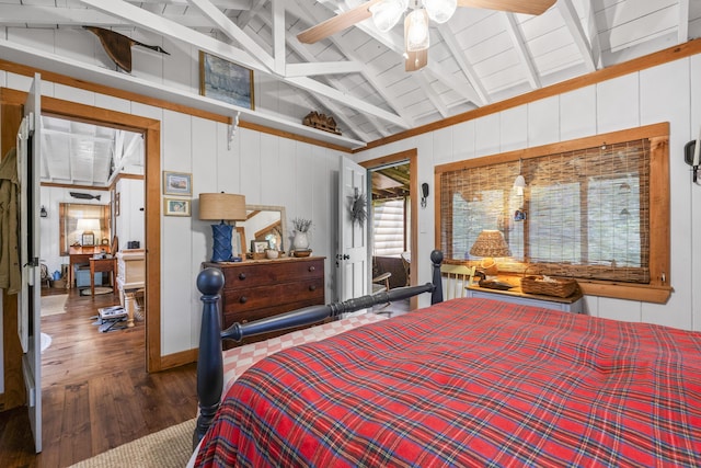 94 Crest Ave, Boothbay Harbor, ME 04538 - bedroom featuring hardwood / wood-style floors and wooden walls