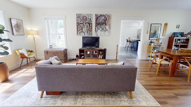 42 Hillside Rd, Orono, ME 04473 - living room with wood finished floors and baseboards