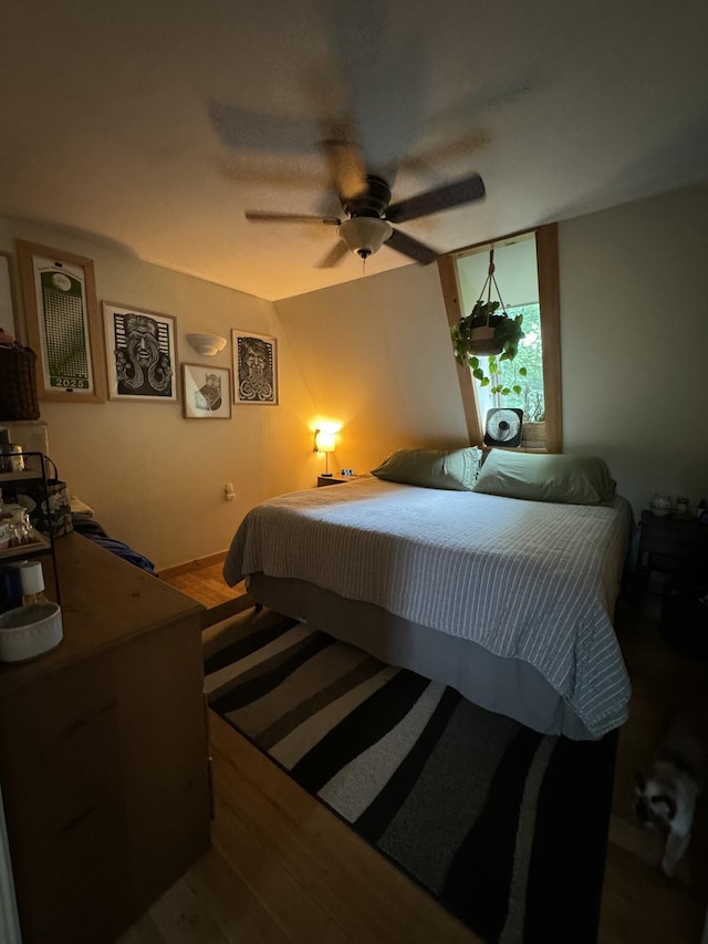 65 Quarry Rd, Sullivan, ME 04664 - bedroom featuring wood finished floors and a ceiling fan