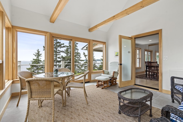 86 City Point Rd, Vinalhaven, ME 04863 - sunroom featuring healthy amount of natural light and a water view