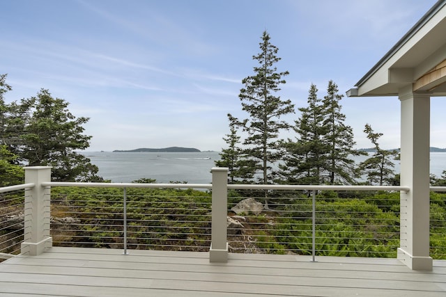 86 City Point Rd, Vinalhaven, ME 04863 - wooden deck featuring a water and mountain view