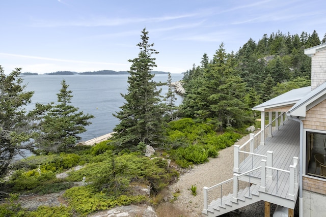 86 City Point Rd, Vinalhaven, ME 04863 - water view featuring stairs