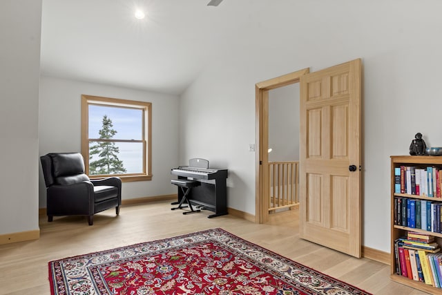 86 City Point Rd, Vinalhaven, ME 04863 - office area featuring light wood-style flooring and lofted ceiling