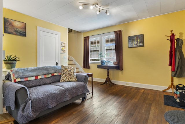 22 Cobb Rd, Bath, ME 04530 - living area featuring wood-type flooring and stairs