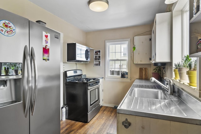 22 Cobb Rd, Bath, ME 04530 - kitchen with stainless steel counters, stainless steel appliances, and dark wood-style flooring