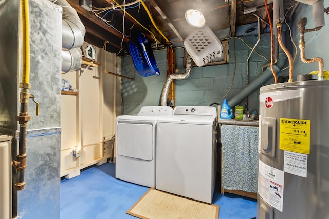 22 Cobb Rd, Bath, ME 04530 - washroom featuring water heater, washing machine and clothes dryer, and heating unit
