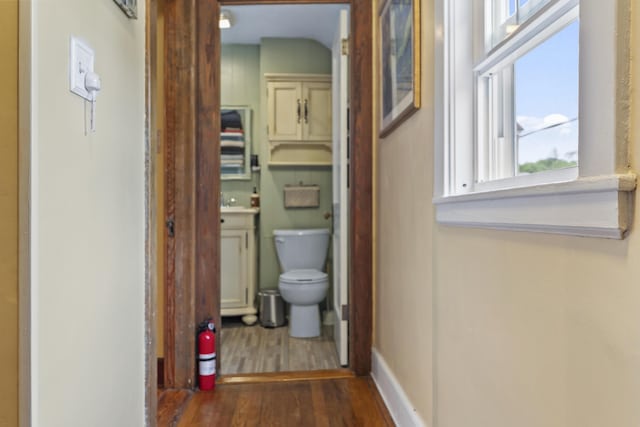 22 Cobb Rd, Bath, ME 04530 - hall featuring dark wood finished floors