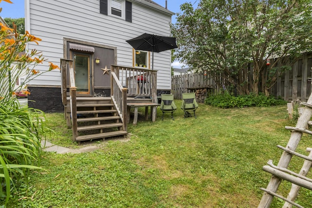 22 Cobb Rd, Bath, ME 04530 - fenced backyard featuring a wooden deck