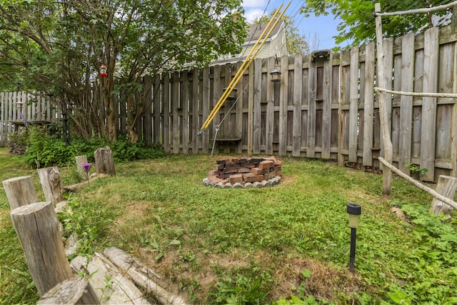 22 Cobb Rd, Bath, ME 04530 - fenced backyard featuring a fire pit