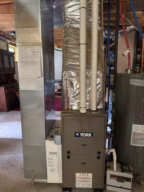 302 Haines Corner Rd, Livermore Falls, ME 04254 - utility room featuring water heater