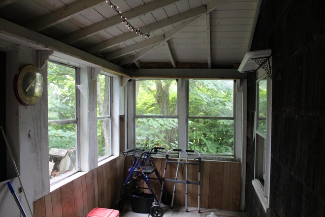 7 Maple St, Milbridge, ME 04658 - sunroom / solarium featuring wooden ceiling