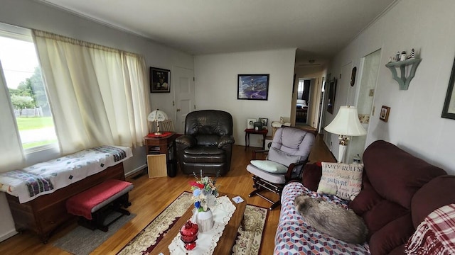 32 Highland Ave, Lincoln, ME 04457 - living room with wood finished floors