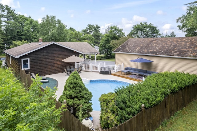 38 Tarr Ave, Lewiston, ME 04240 - view of pool featuring an outdoor hangout area and a wooden deck