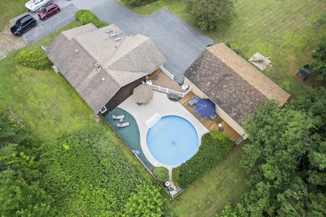 38 Tarr Ave, Lewiston, ME 04240 - view from above of property with a pool