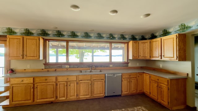 270 Grant Rd, Sullivan, ME 04664 - kitchen with stainless steel dishwasher, plenty of natural light, and light countertops