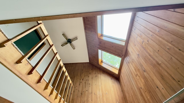 270 Grant Rd, Sullivan, ME 04664 - stairway featuring wooden walls