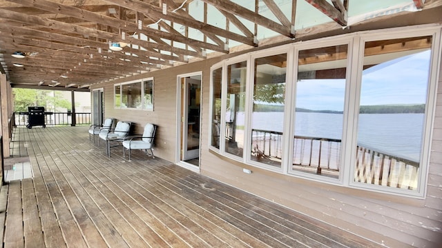 270 Grant Rd, Sullivan, ME 04664 - wooden deck with a water view and grilling area