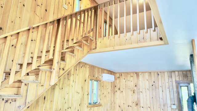 270 Grant Rd, Sullivan, ME 04664 - stairs featuring wood walls