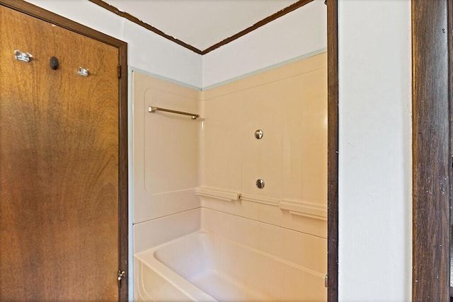 329 Reed Rd, Windsor, ME 04363 - full bathroom featuring shower / bath combination and ornamental molding