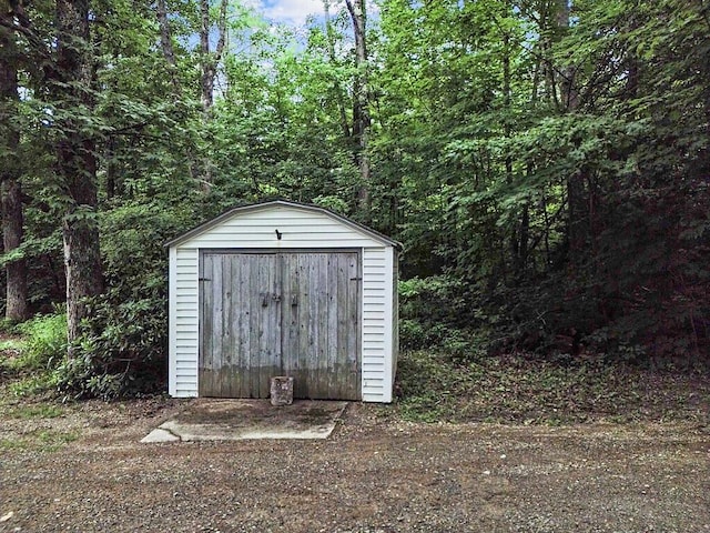 329 Reed Rd, Windsor, ME 04363 - view of shed featuring a view of trees