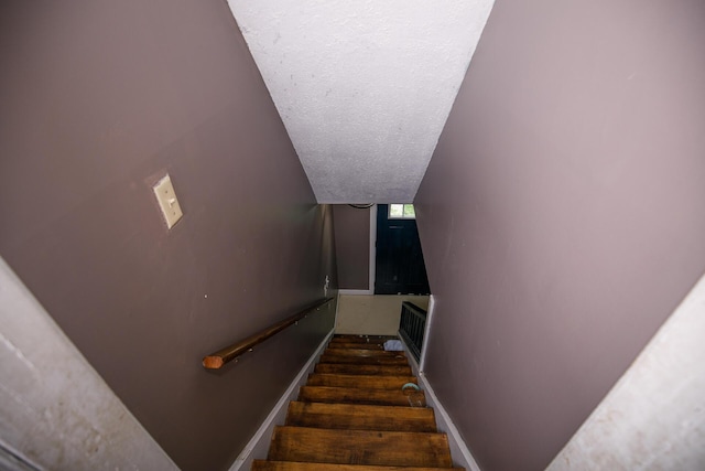 17 Duncan Rd, Augusta, ME 04330 - stairway featuring a textured ceiling