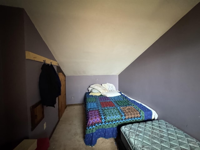 1698 Exeter Rd, Exeter, ME 04435 - bedroom with vaulted ceiling and carpet floors