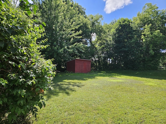 381 Birch St, Bangor, ME 04401 - view of grassy yard featuring a shed