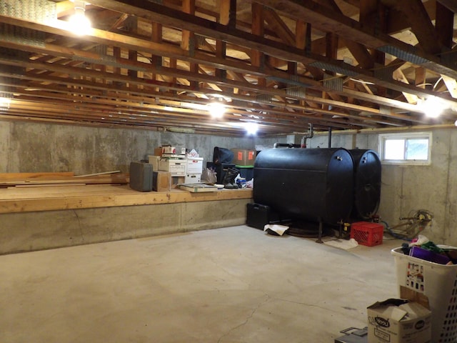 953 Pushaw Rd, Glenburn, ME 04401 - basement featuring oil tank