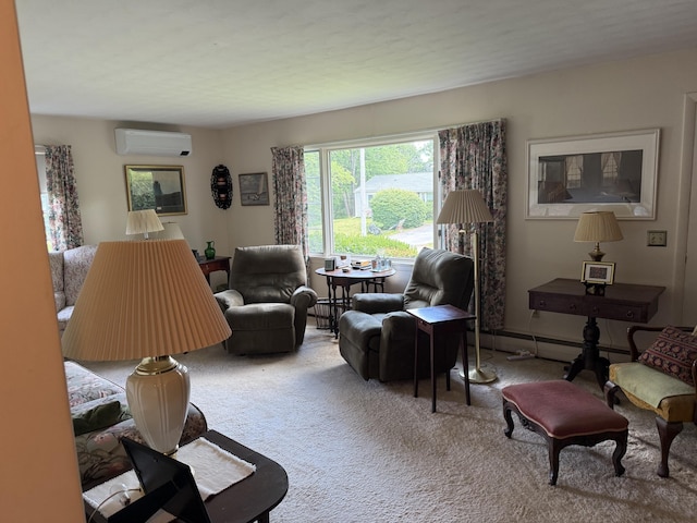 29 Birchwood Blvd, Brewer, ME 04412 - carpeted living room featuring a wall mounted AC