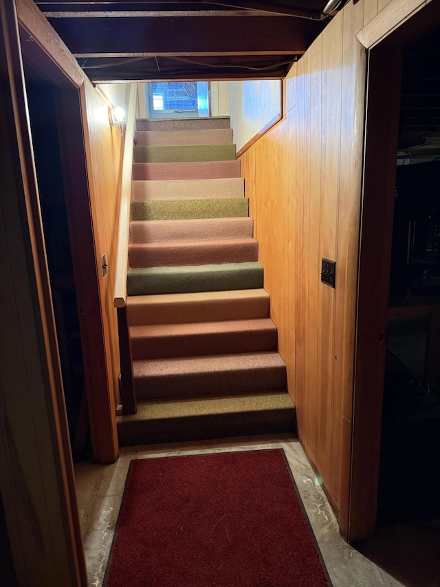 29 Birchwood Blvd, Brewer, ME 04412 - staircase with wood walls