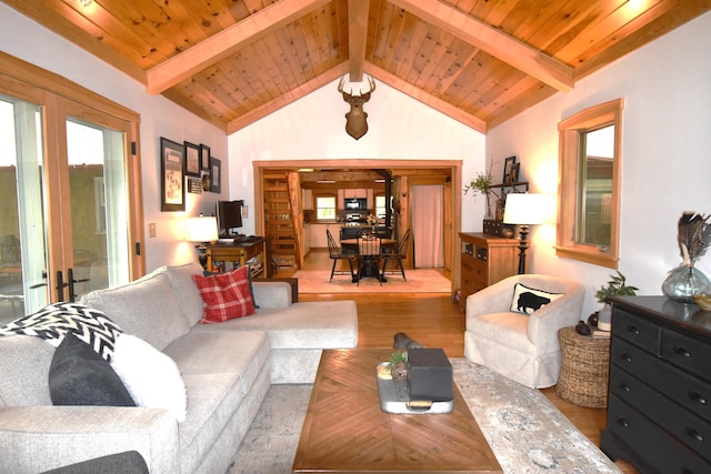 108 Maple Rd, Atkinson, ME 04426 - living area with wood finished floors and wooden ceiling