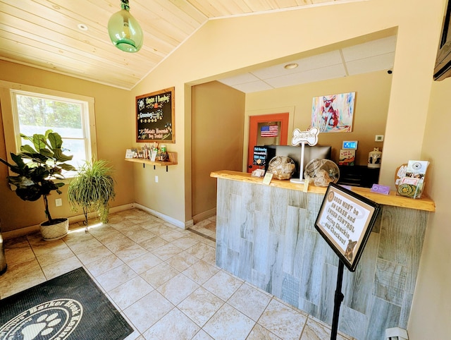 120 Sunday River Rd, Bethel, ME 04217 - welcome area with vaulted ceiling and wood ceiling