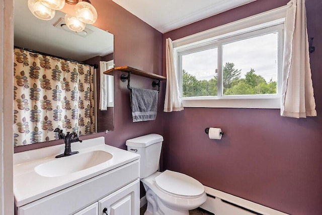 77 W River Rd, Waterville, ME 04901 - full bathroom with a baseboard heating unit and vanity