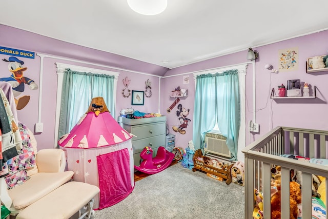 131 Pleasant St, Dexter, ME 04930 - carpeted bedroom with cooling unit and lofted ceiling
