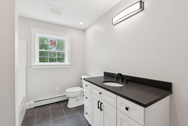 127 Bond Brook Rd, Augusta, ME 04330 - full bathroom featuring baseboard heating, tile patterned floors, and vanity