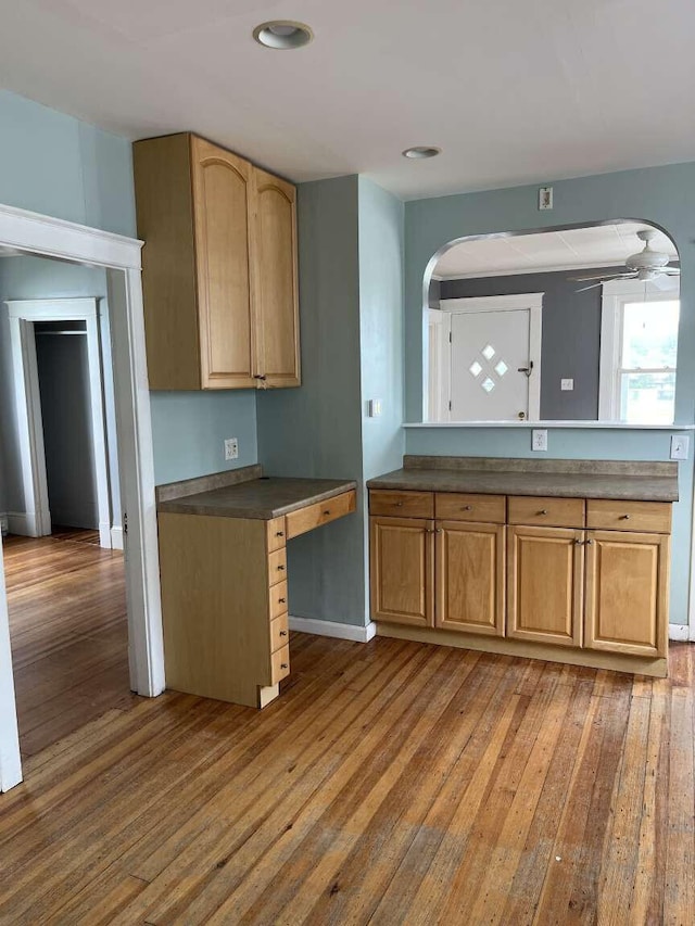 107 May St, Biddeford, ME 04005 - kitchen with hardwood / wood-style floors and dark countertops